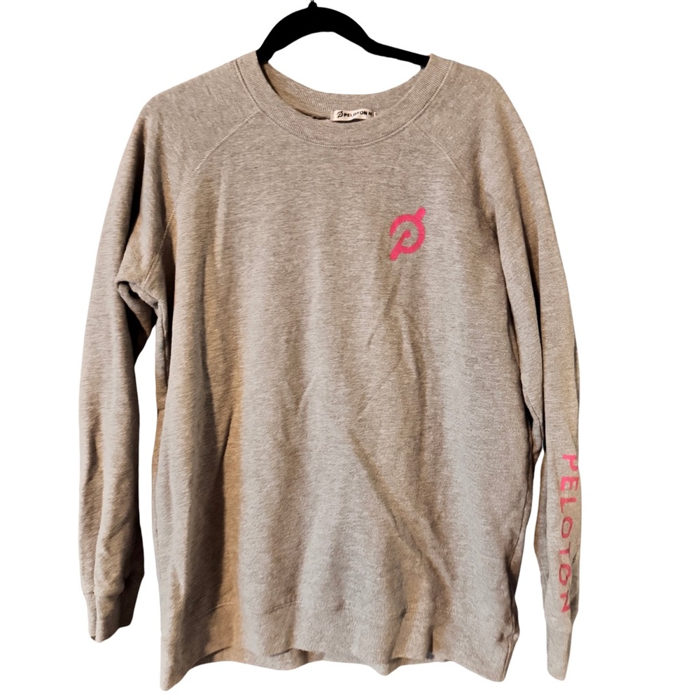 Peloton Gray Sweatshirt with Pink Logo